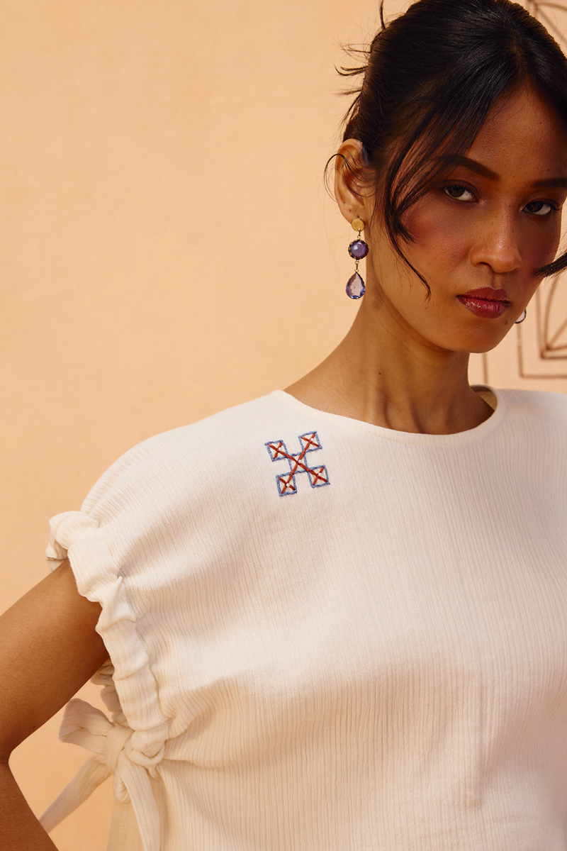 The Frame Organic Cotton Top double gauze top/shirt by SUI in off-white for women Worldwide