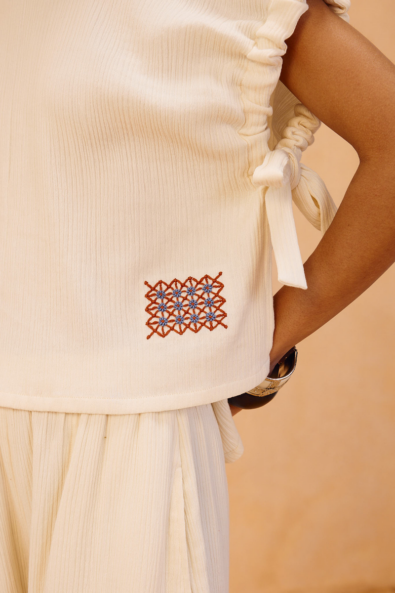 The Frame Organic Cotton Top double gauze top/shirt by SUI in off-white for women Worldwide
