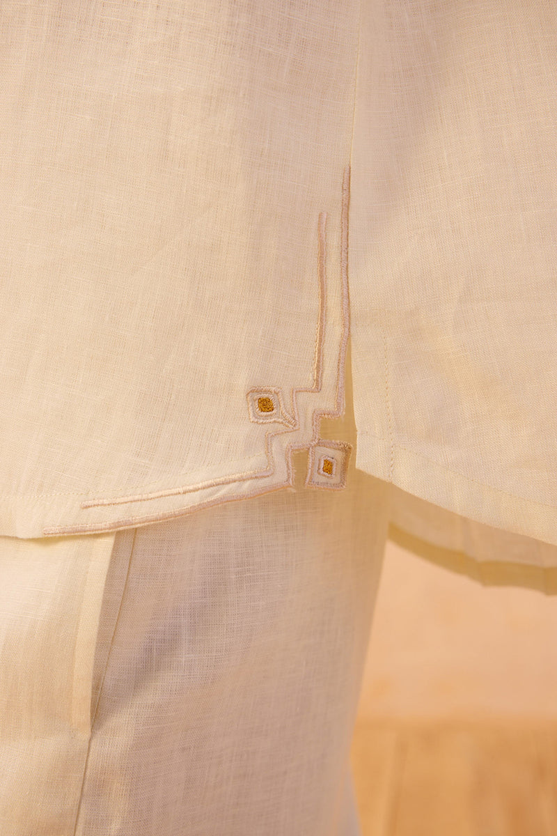 The Harmony Linen Shirt linen top/shirt by SUI in off-white for women Worldwide