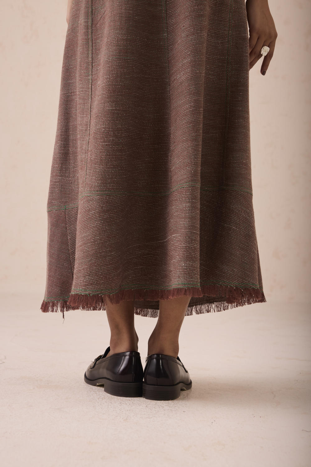 The Hazel Sun Handspun Handwoven Organic Cotton Midi Skirt