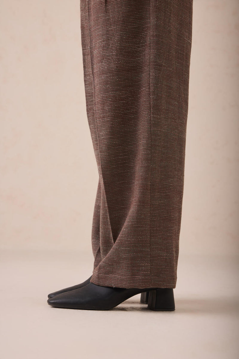 The Hazel Sun Handspun Handwoven Organic Cotton Trousers cotton by SUI in brown color for women Worldwide