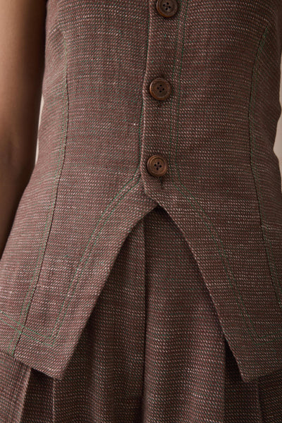 The Hazel Sun Handspun Handwoven Organic Cotton Waistcoat