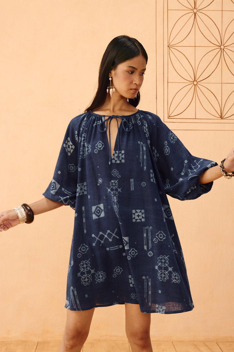 The Heirloom Handspun Handwoven Organic Cotton Dress organic cotton dress by SUI in indigo for women Worldwide