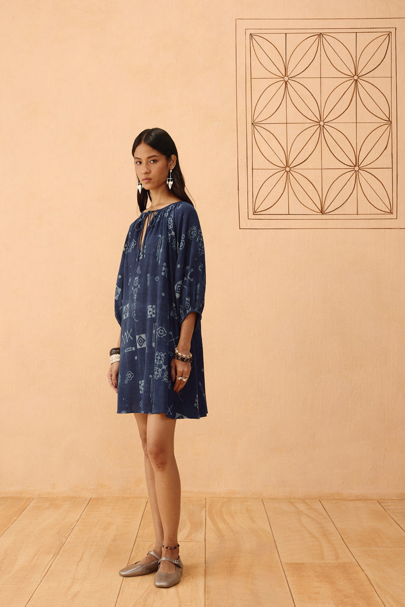 The Heirloom Handspun Handwoven Organic Cotton Dress organic cotton dress by SUI in indigo for women Worldwide