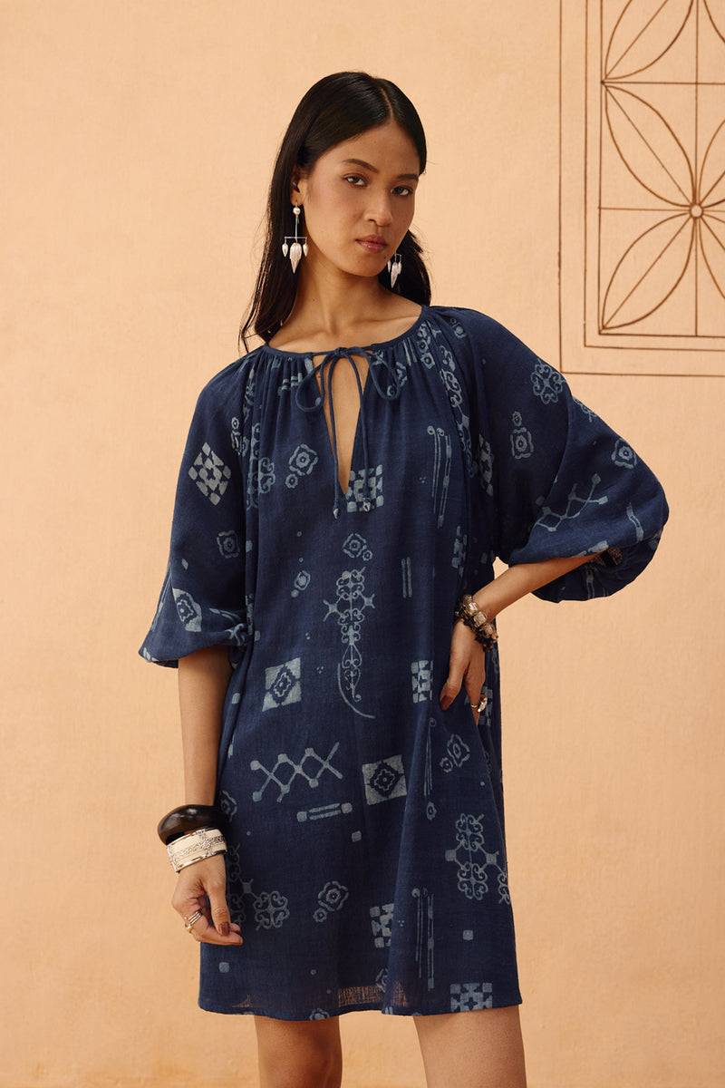 The Heirloom Handspun Handwoven Organic Cotton Dress organic cotton dress by SUI in indigo for women Worldwide