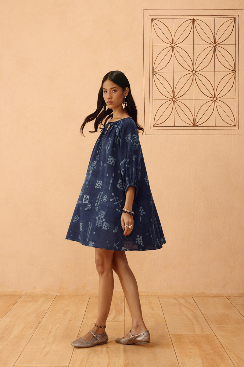 The Heirloom Handspun Handwoven Organic Cotton Dress organic cotton dress by SUI in indigo for women Worldwide