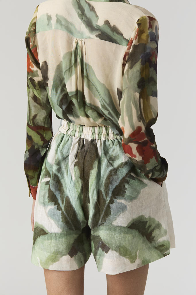 THE HUNT BLAZER & SHORTS SET by Yam in green color for women Worldwide
