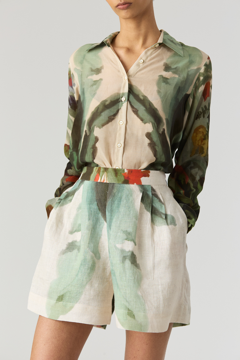 THE HUNT BLAZER & SHORTS SET by Yam in green color for women Worldwide
