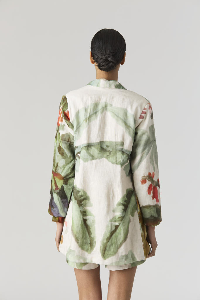 THE HUNT BLAZER & SHORTS SET by Yam in green color for women Worldwide