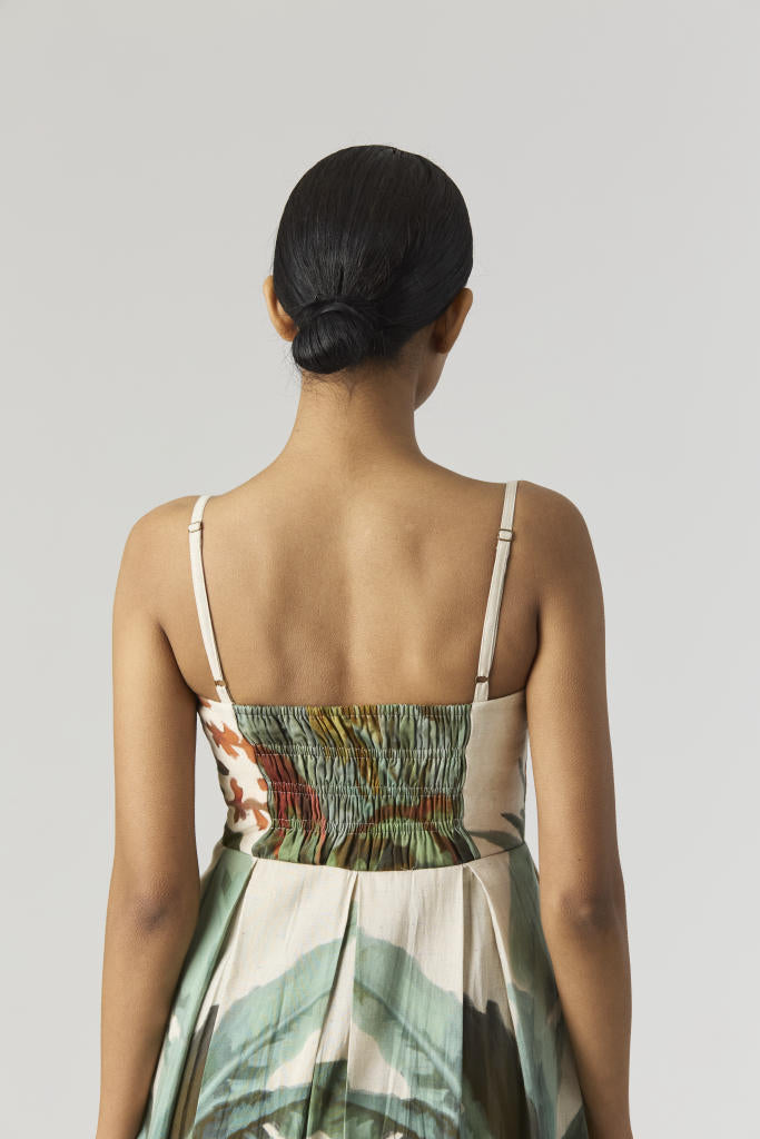 THE HUNT BRALETTE DRESS satin by Yam in green color for women Worldwide
