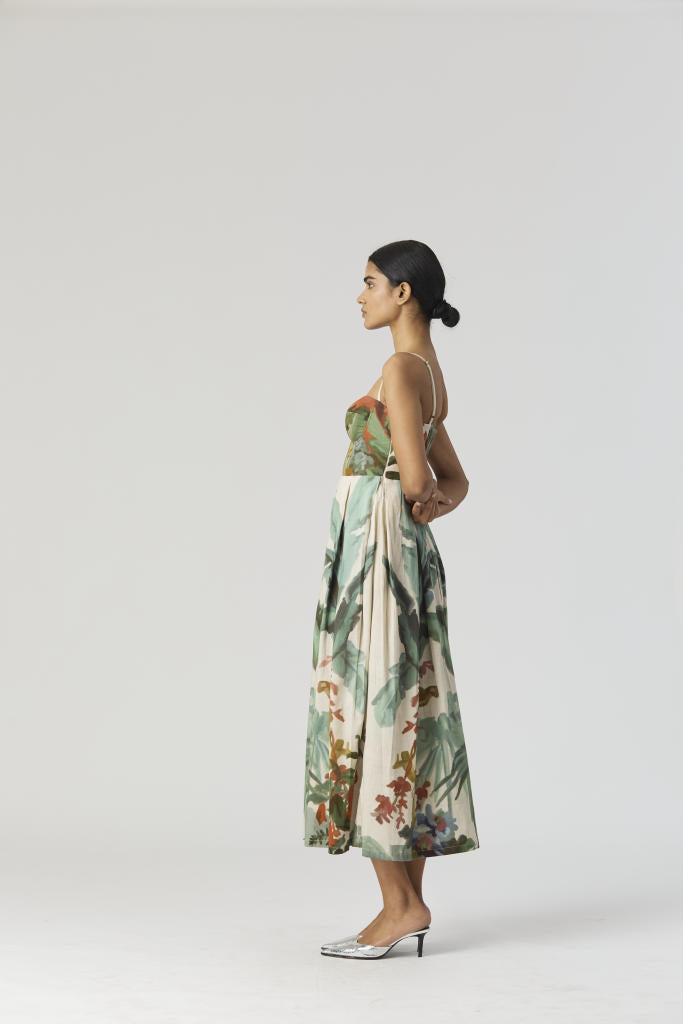 THE HUNT BRALETTE DRESS satin by Yam in green color for women Worldwide