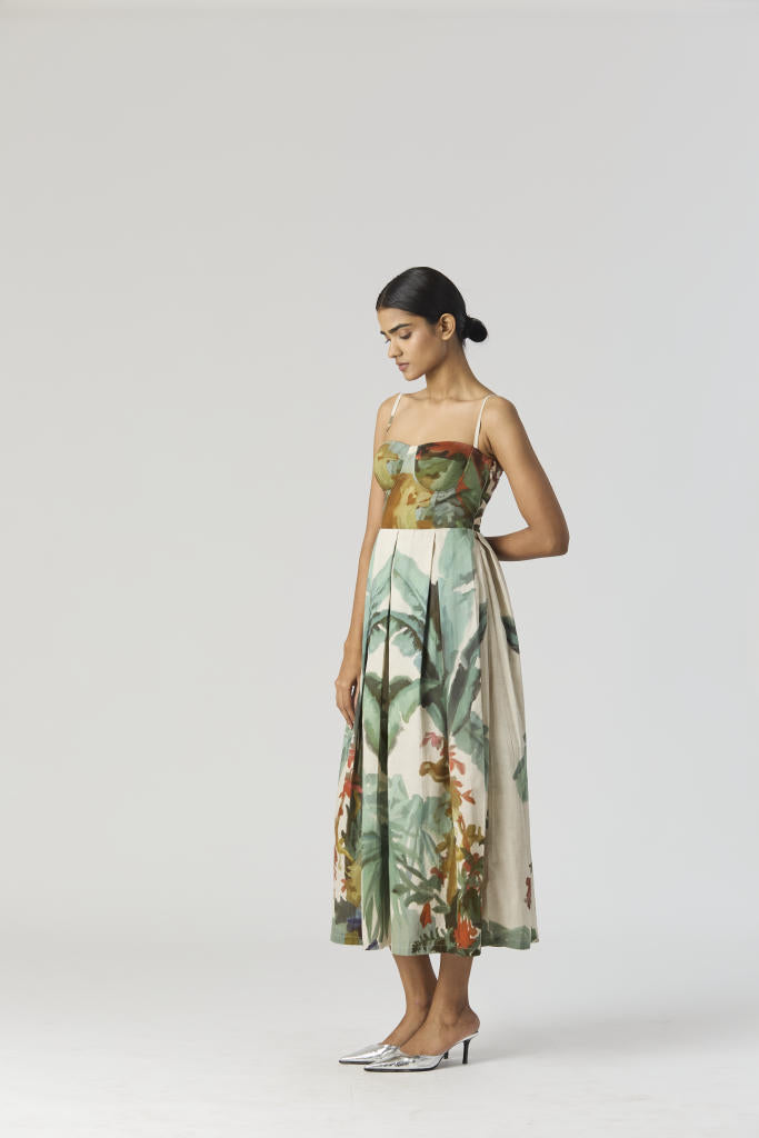 THE HUNT BRALETTE DRESS satin by Yam in green color for women Worldwide