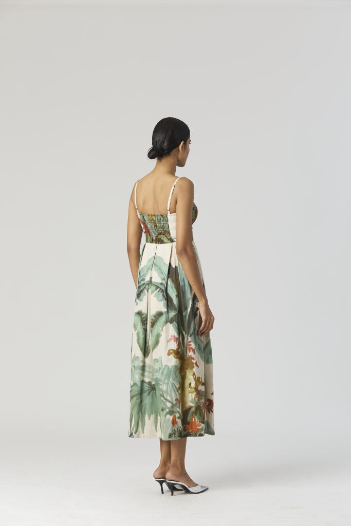 THE HUNT BRALETTE DRESS satin by Yam in green color for women Worldwide