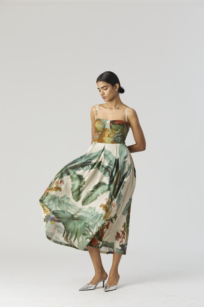 THE HUNT BRALETTE DRESS satin by Yam in green color for women Worldwide