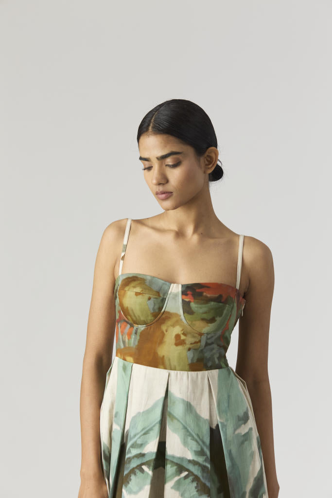 THE HUNT BRALETTE DRESS satin by Yam in green color for women Worldwide