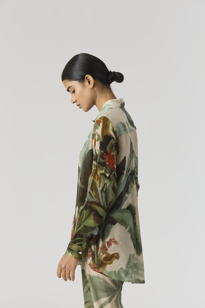 THE HUNT CO-ORD SET by Yam in green color for women Worldwide