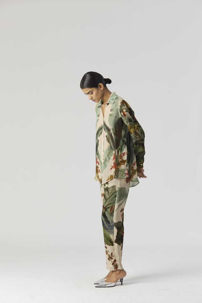THE HUNT CO-ORD SET by Yam in green color for women Worldwide
