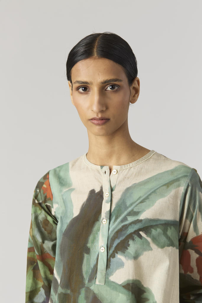 THE HUNT SHORT KURTA SET cotton by Yam in green color for women Worldwide