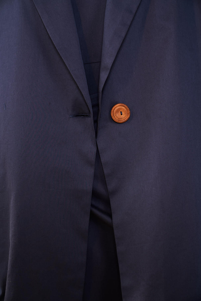 The Journey Organic Cotton Blazer satin by SUI in navy color for women Worldwide