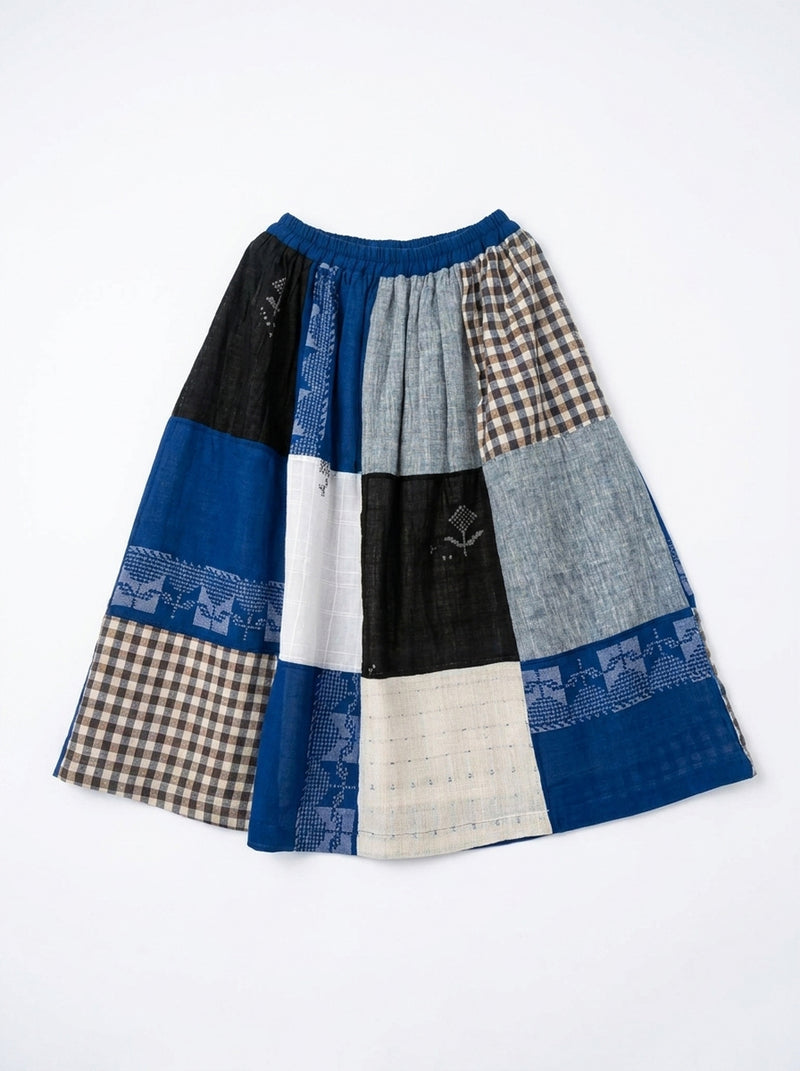 The Joy Skirt-Heritage Patchwork cotton skirt by World of Crow in multi-color for women Worldwide