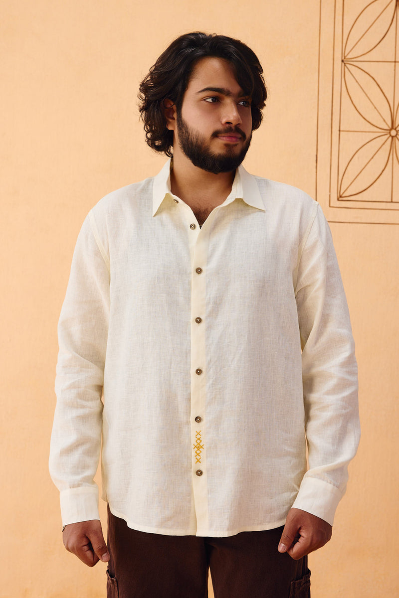 The Keepsake Men's Linen Shirt linen top/shirt by SUI in off-white for women Worldwide