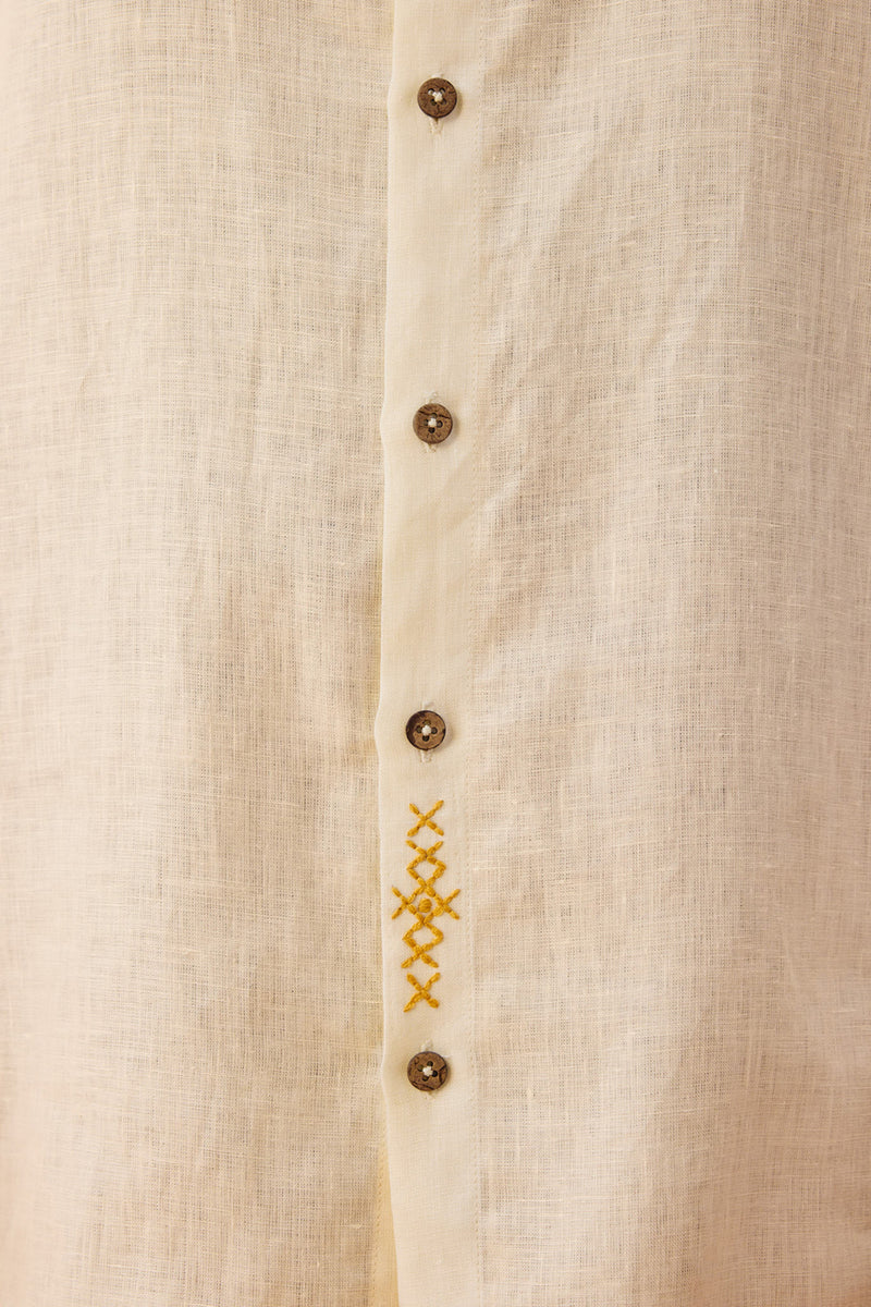 The Keepsake Men's Linen Shirt linen top/shirt by SUI in off-white for women Worldwide