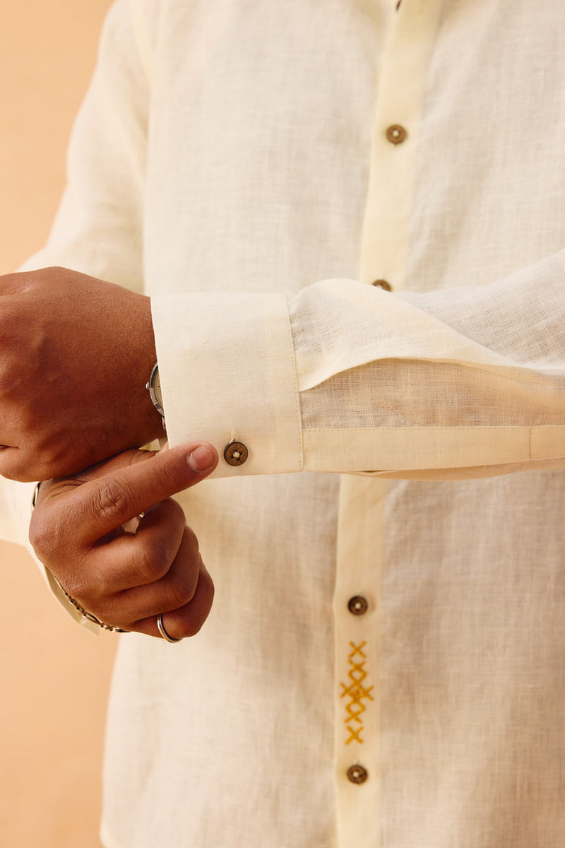 The Keepsake Men's Linen Shirt linen top/shirt by SUI in off-white for women Worldwide