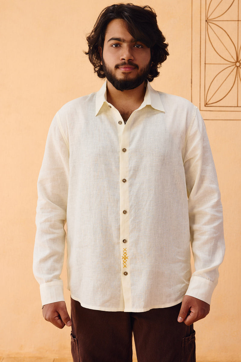 The Keepsake Men's Linen Shirt linen top/shirt by SUI in off-white for women Worldwide