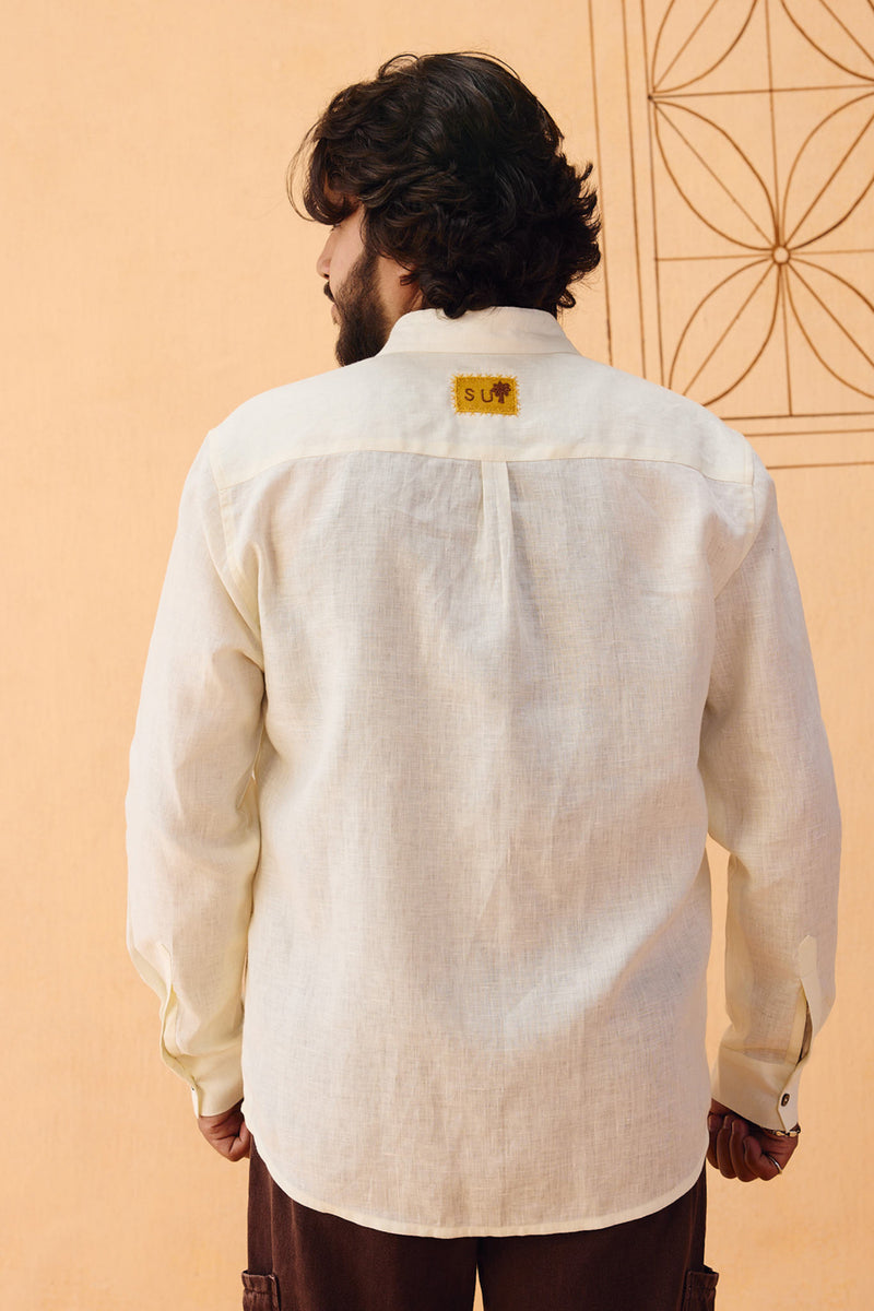 The Keepsake Men's Linen Shirt linen top/shirt by SUI in off-white for women Worldwide
