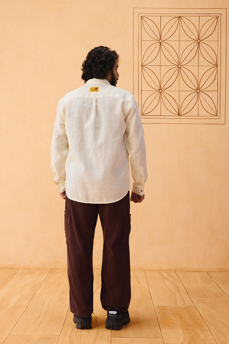 The Keepsake Men's Linen Shirt linen top/shirt by SUI in off-white for women Worldwide