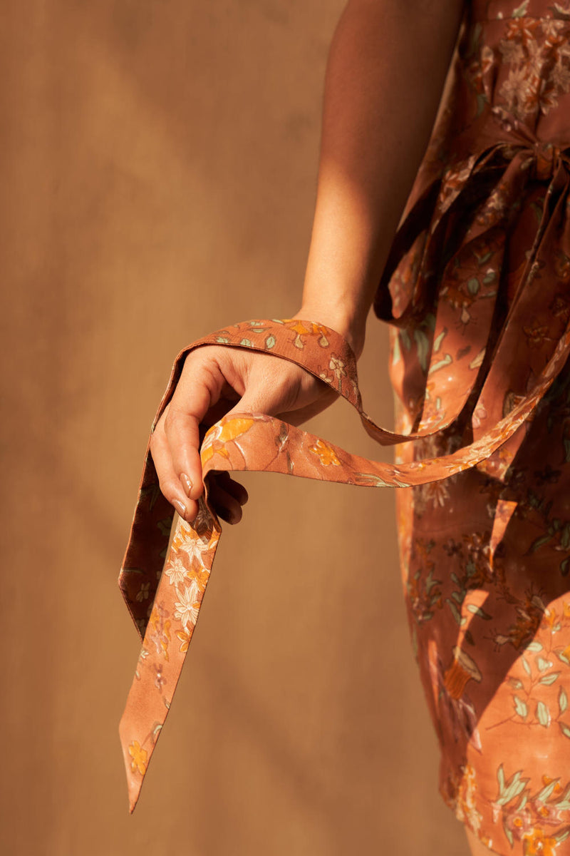 The Meadow Organic Cotton Wrap Dress satin by SUI in multi color for women Worldwide