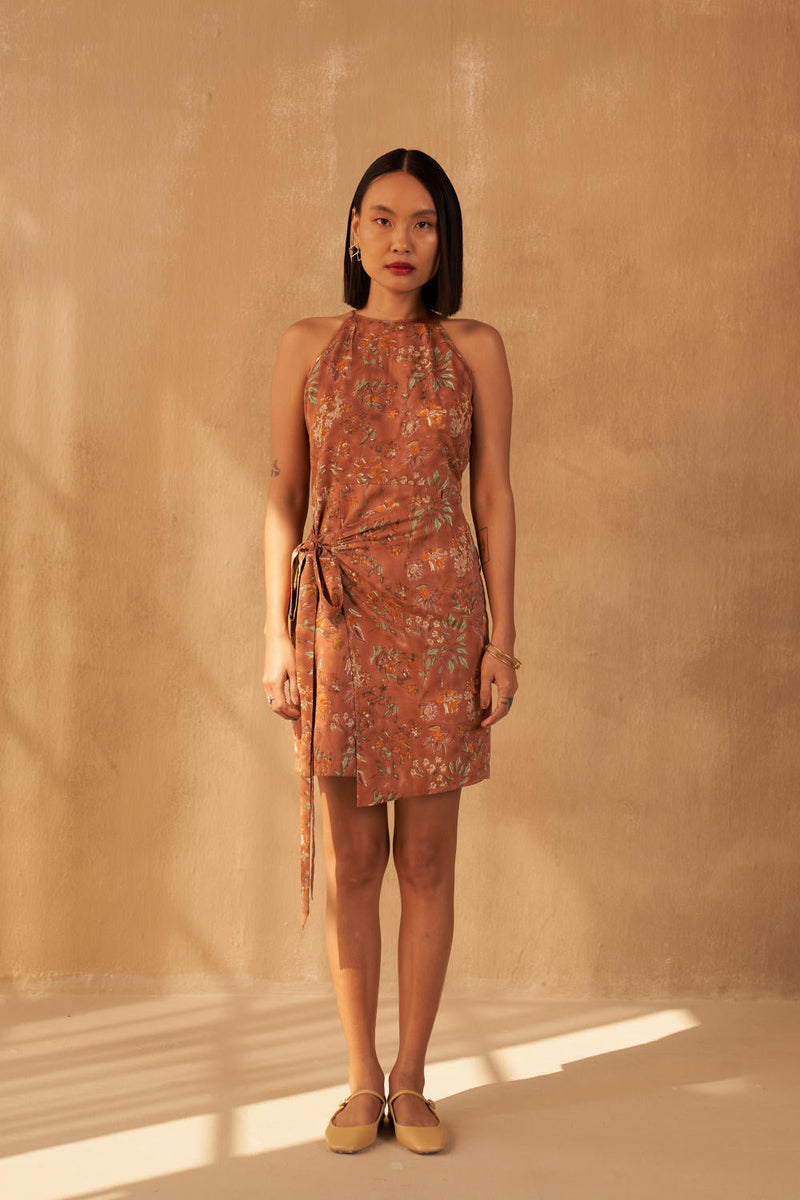 The Meadow Organic Cotton Wrap Dress satin by SUI in multi color for women Worldwide