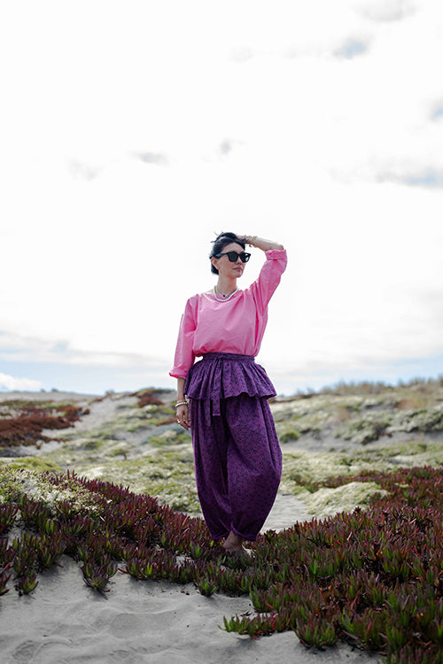 The Meredith Plum Prism Set cotton by World of Crow in pink color for women Worldwide