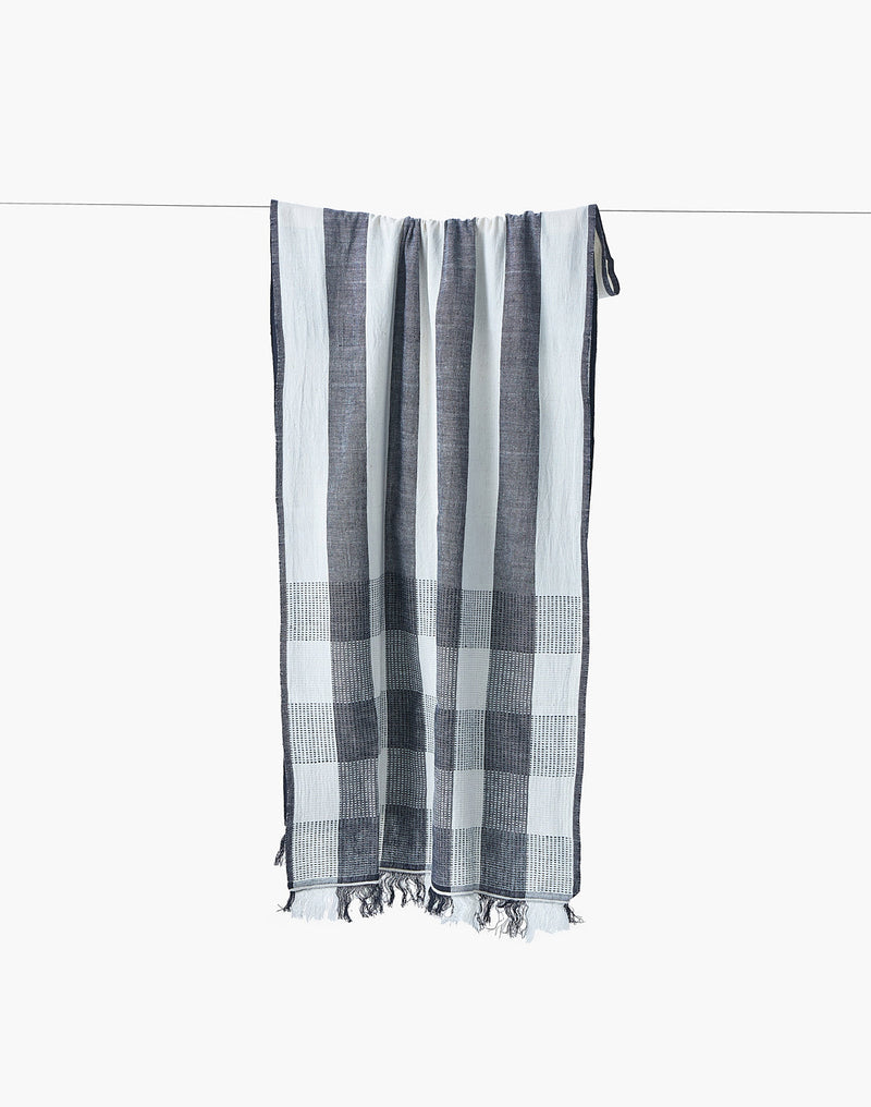The Monochrome Check stole cotton by World of Crow in multi color for women Worldwide