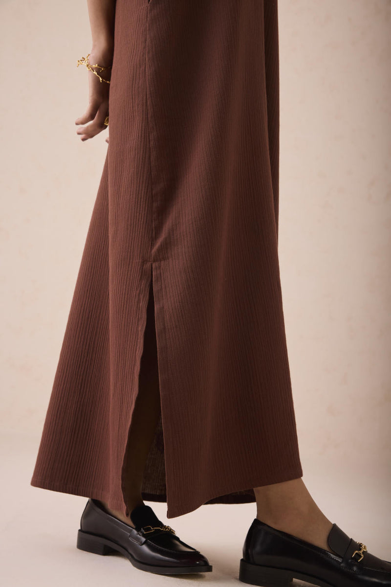 The Mountainside Organic Cotton Collar Maxi Dress cotton by SUI in brown color for women Worldwide
