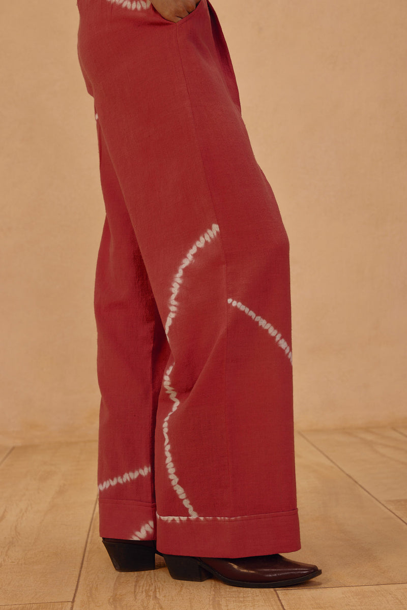 The Path Handspun Handwoven Trousers organic cotton pant/trouser by SUI in orange for women Worldwide