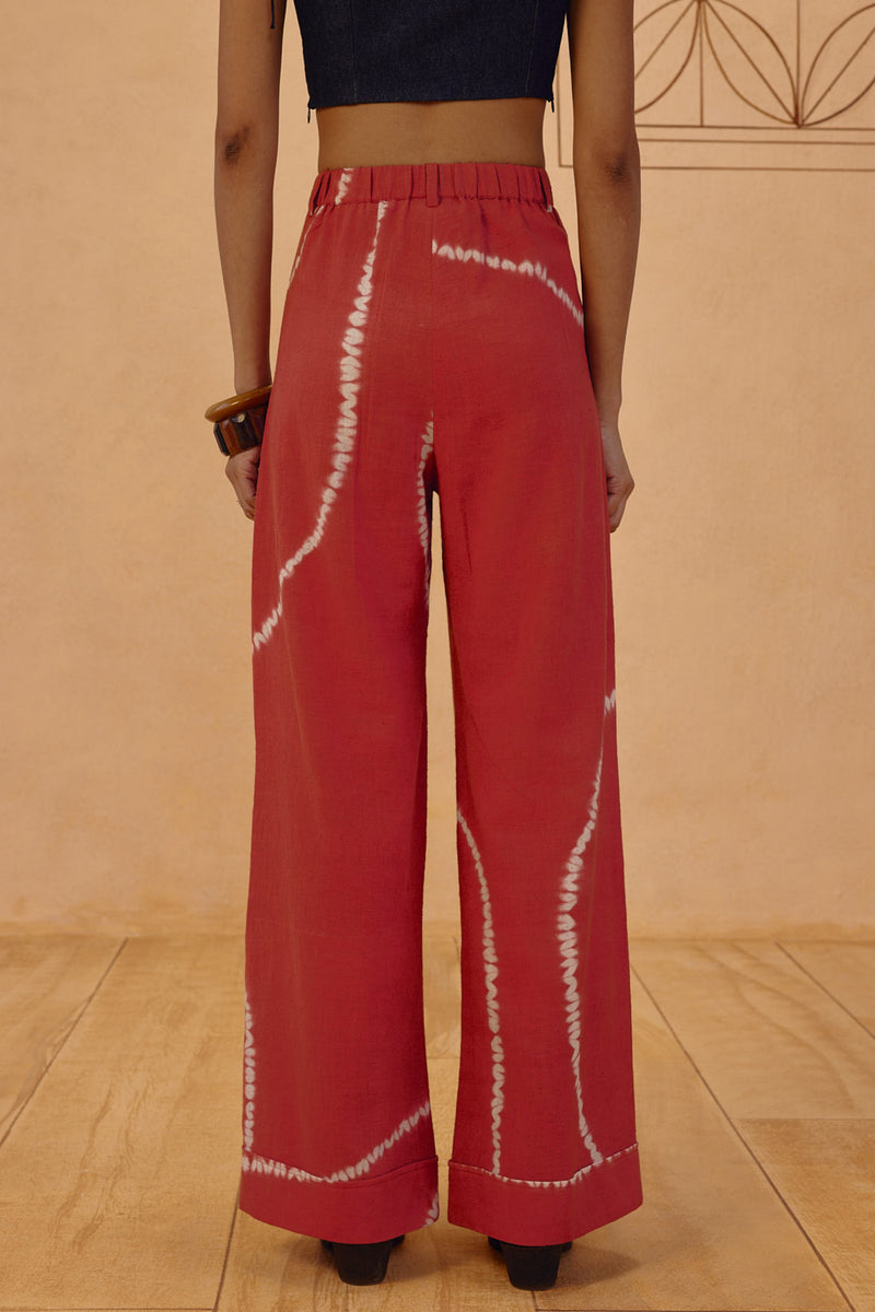The Path Handspun Handwoven Trousers organic cotton pant/trouser by SUI in orange for women Worldwide