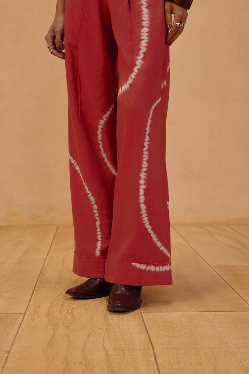 The Path Handspun Handwoven Trousers organic cotton pant/trouser by SUI in orange for women Worldwide