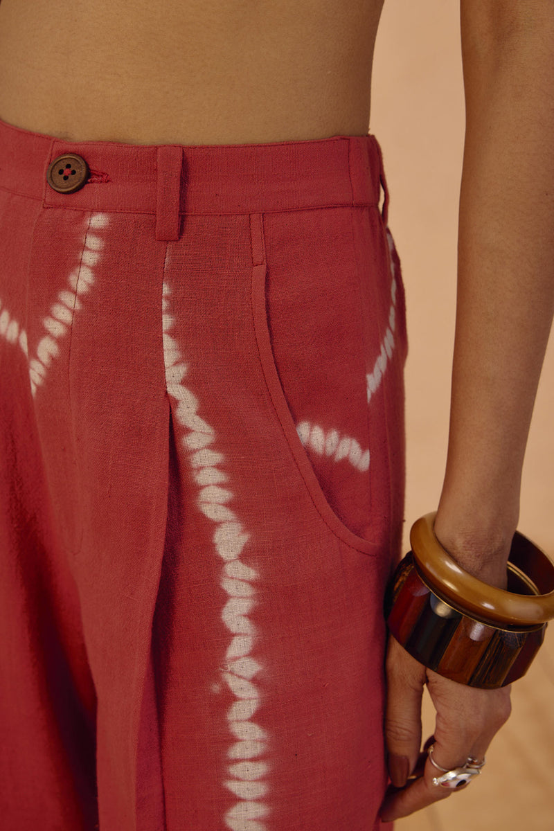 The Path Handspun Handwoven Trousers organic cotton pant/trouser by SUI in orange for women Worldwide