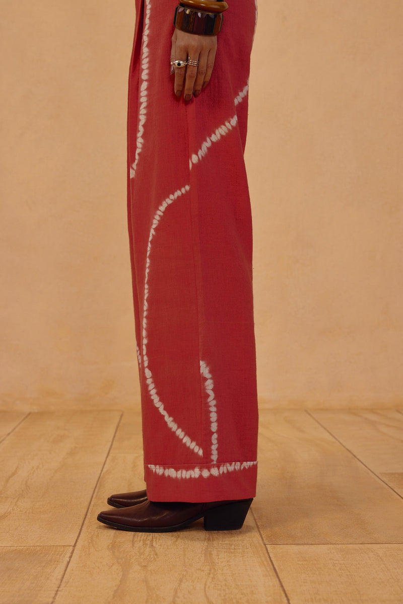 The Path Handspun Handwoven Trousers organic cotton pant/trouser by SUI in orange for women Worldwide