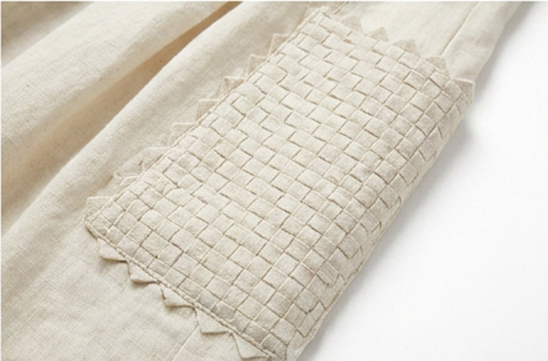The Pleated Artisan Skirt-Basket Patchwork cotton muslin skirt by World of Crow in white for women Worldwide