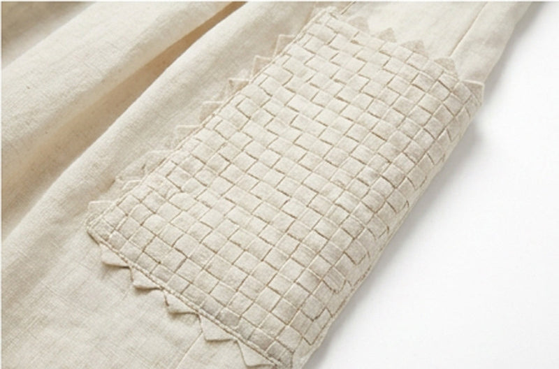 The Pleated Artisan Skirt-Basket Patchwork cotton muslin skirt by World of Crow in white for women Worldwide