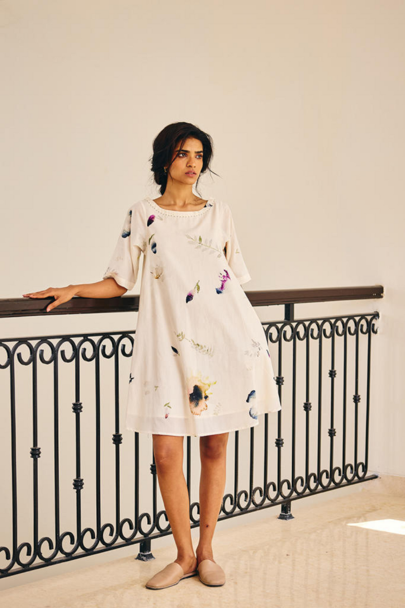 The Sanguine Dress cotton by Khara Kapas in white for women Worldwide
