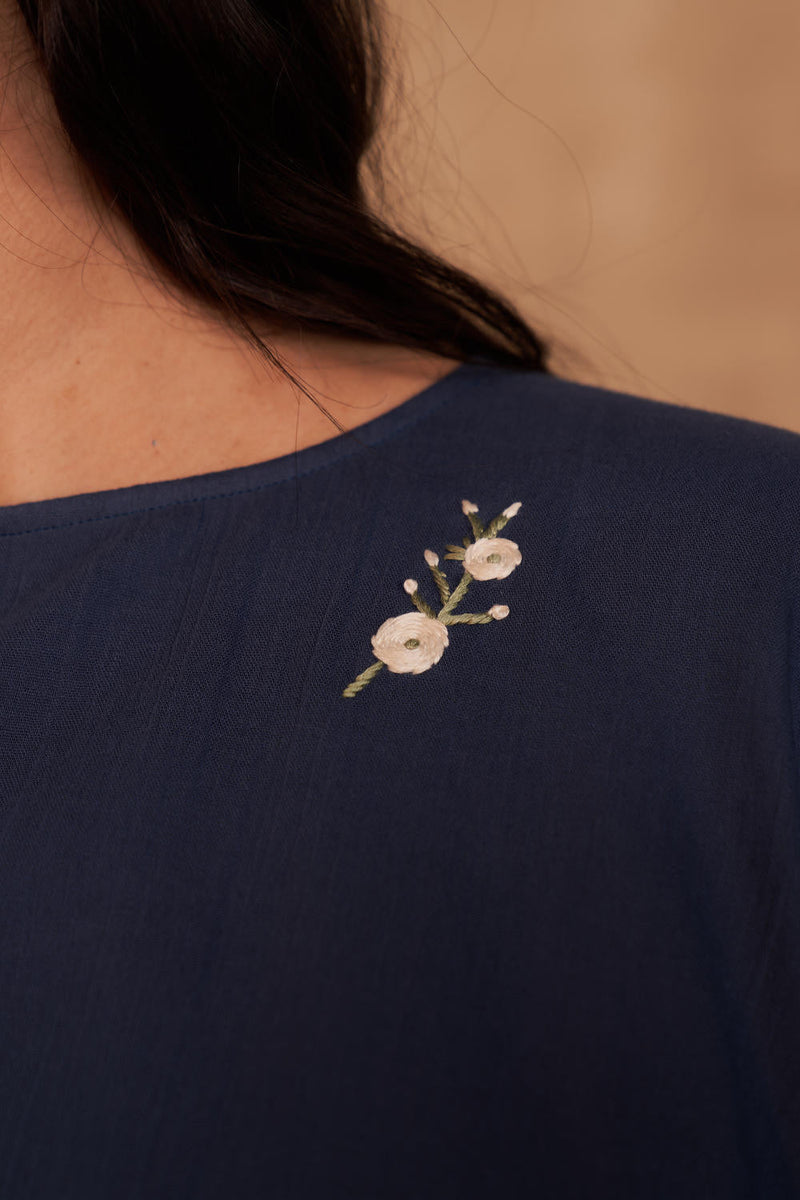 The Self Love Club Organic Cotton Top by SUI in navy color for women Worldwide