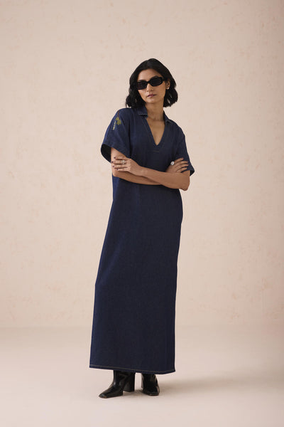 The Slow Sustainable Denim Maxi Dress