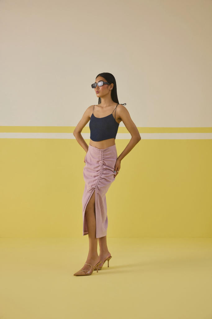 The Sweet Sunshine Handwoven Organic Cotton Skirt cotton by SUI in pink color for women Worldwide