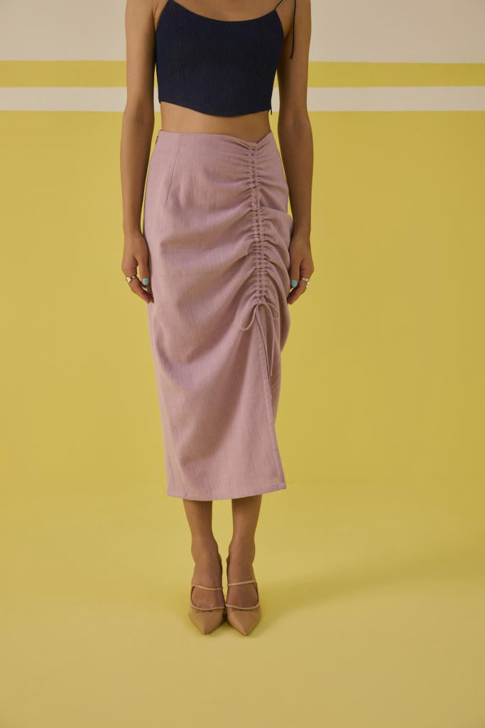The Sweet Sunshine Handwoven Organic Cotton Skirt cotton by SUI in pink color for women Worldwide