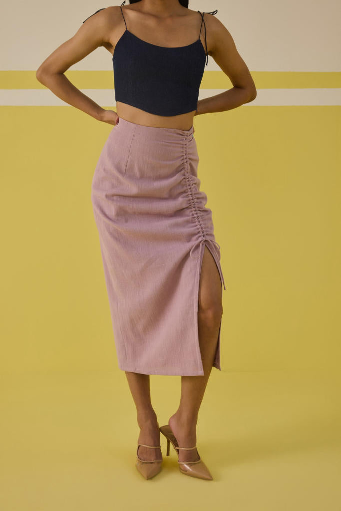 The Sweet Sunshine Handwoven Organic Cotton Skirt cotton by SUI in pink color for women Worldwide
