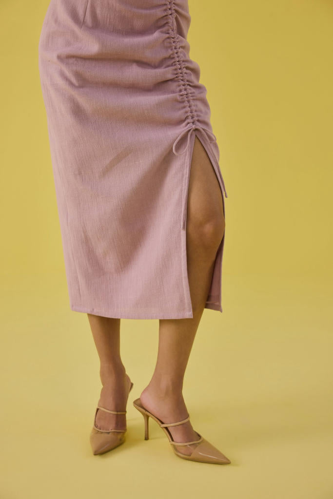 The Sweet Sunshine Handwoven Organic Cotton Skirt cotton by SUI in pink color for women Worldwide