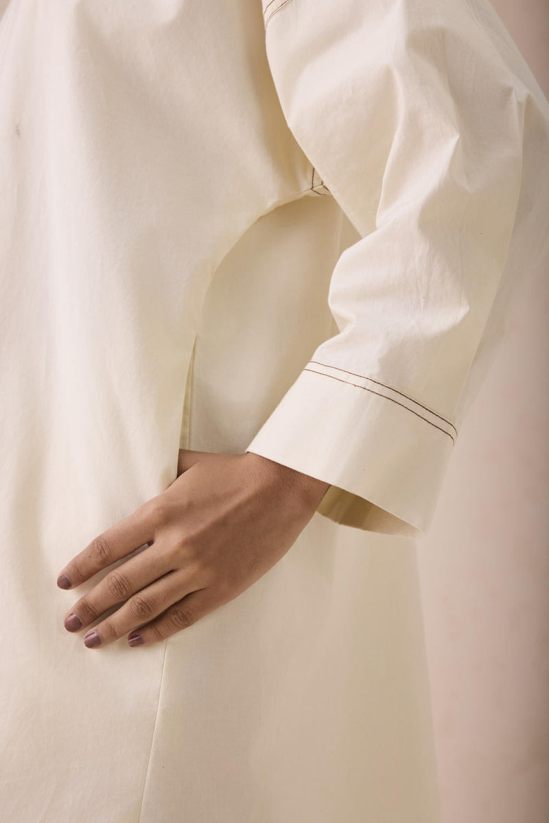 The Vista Everyday Classic Organic Cotton Shirt Dress poplin by SUI in white color for women Worldwide